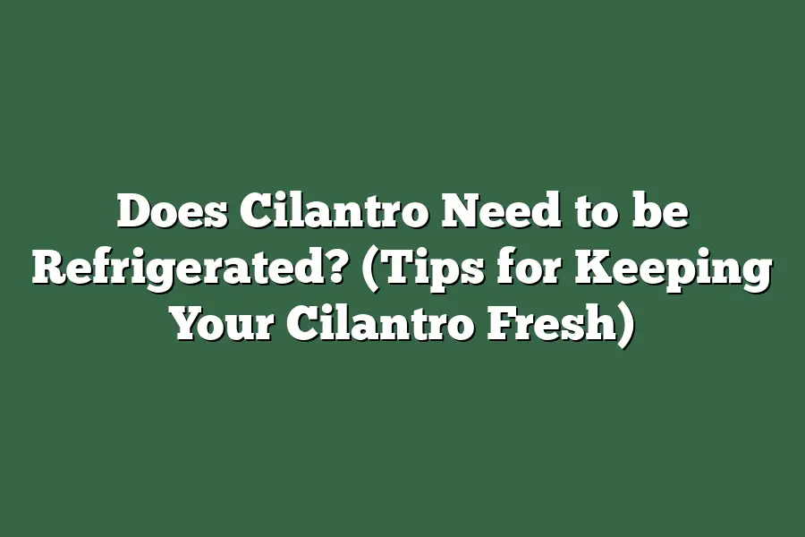 Does Cilantro Need to be Refrigerated? (Tips for Keeping Your Cilantro Fresh)
