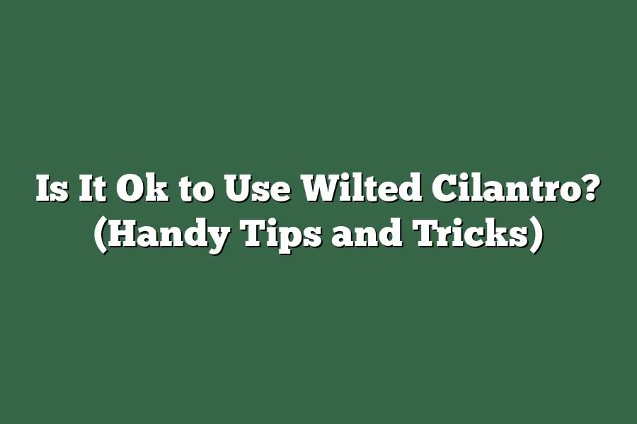 Is It Ok to Use Wilted Cilantro? (Handy Tips and Tricks)